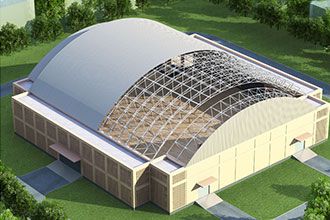 Design of Large-span Enclosed Cylindrical space frame Structure